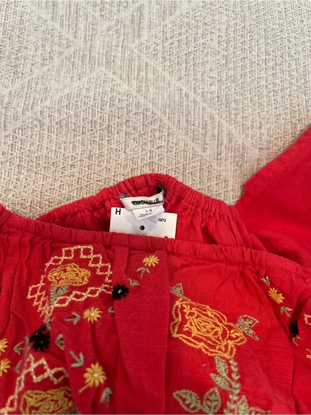 Urban Outfitters Boho Kimchi Blue Coral Red Embroidered Mini Dress Festival - Picture 5 of 7